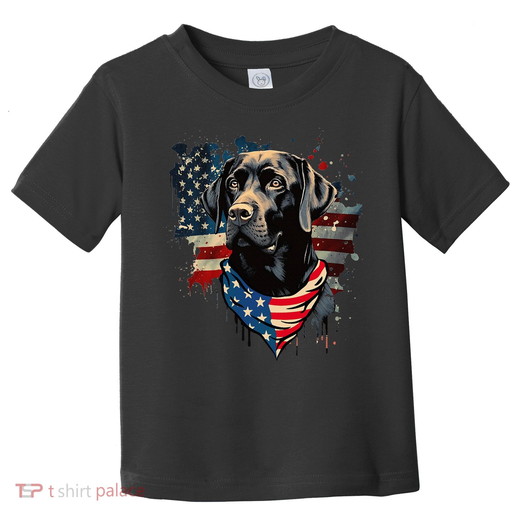 Black Labrador Retriever USA Flag Lab Dog Lover Gifts Toddler T-Shirt