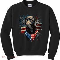 Black Labrador Retriever USA Flag Lab Dog Lover Gifts Kids Sweatshirt thumb 0