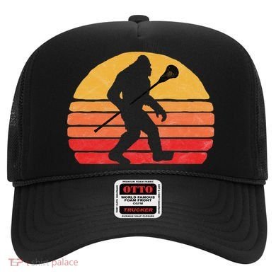 Bigfoot Lacrosse Stick Vintage Surf Sun Funny Lax Gift Hat