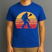 Bigfoot Lacrosse Stick Vintage Surf Sun Funny Lax Gift T-Shirt thumb 3