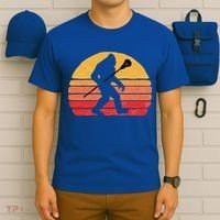 Bigfoot Lacrosse Stick Vintage Surf Sun Funny Lax Gift T-Shirt thumb 6