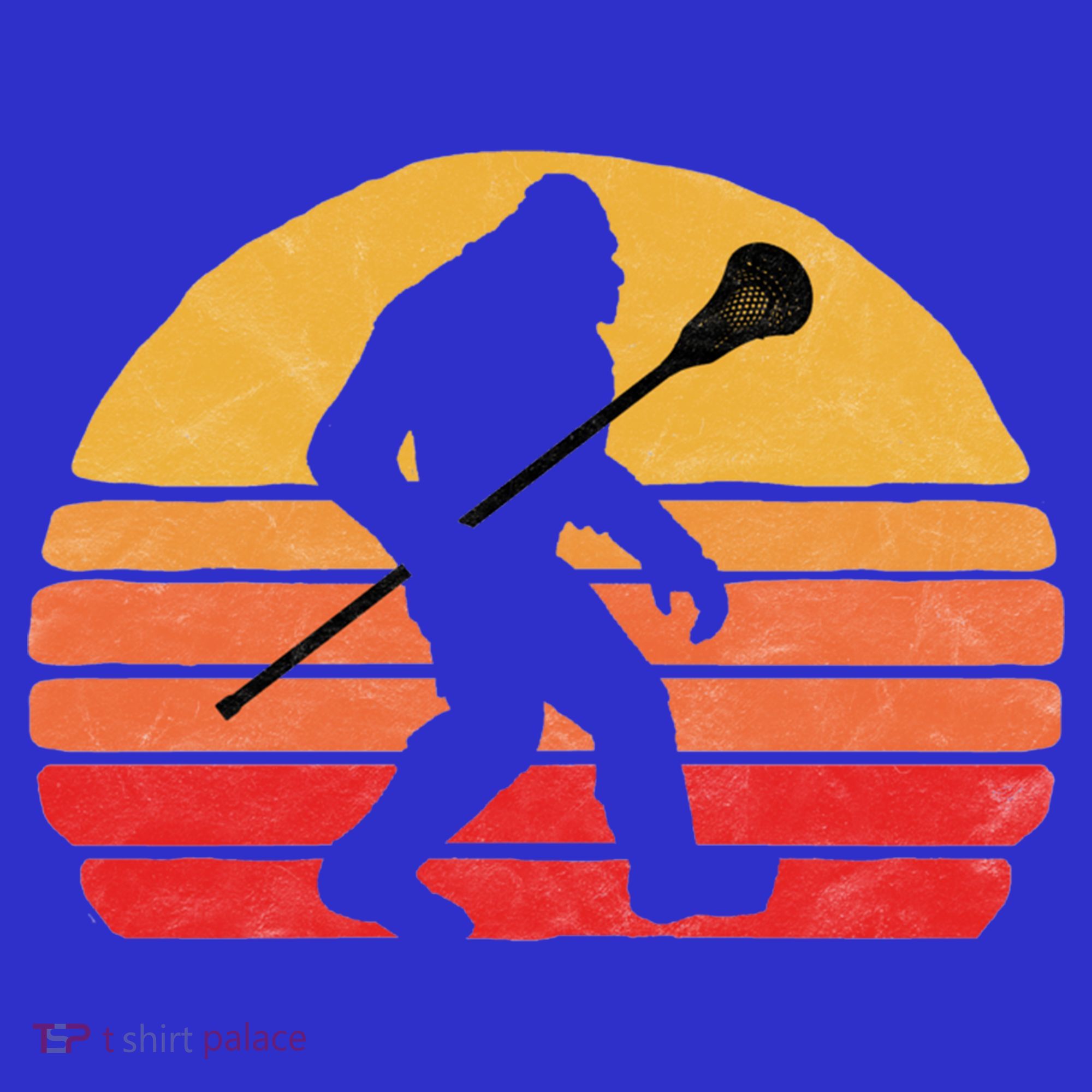 Bigfoot Lacrosse Stick Vintage Surf Sun Funny Lax Gift T-Shirt