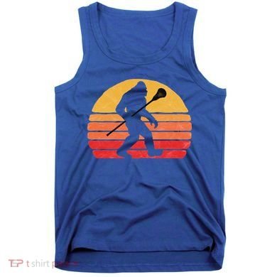 Bigfoot Lacrosse Stick Vintage Surf Sun Funny Lax Gift Tank Top