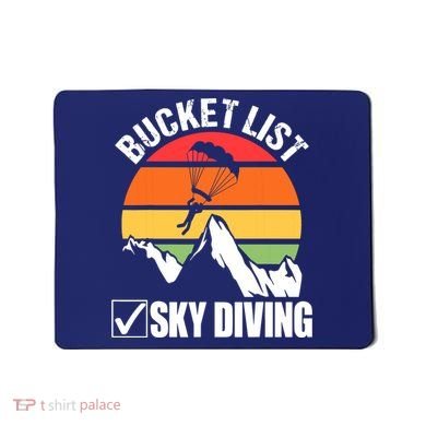Bucket List Sky Diving Vintage Skydiver Skydiving Parachute Mousepad