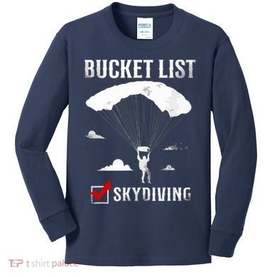 Bucket List Skydiving Vintage Kids Long Sleeve Shirt