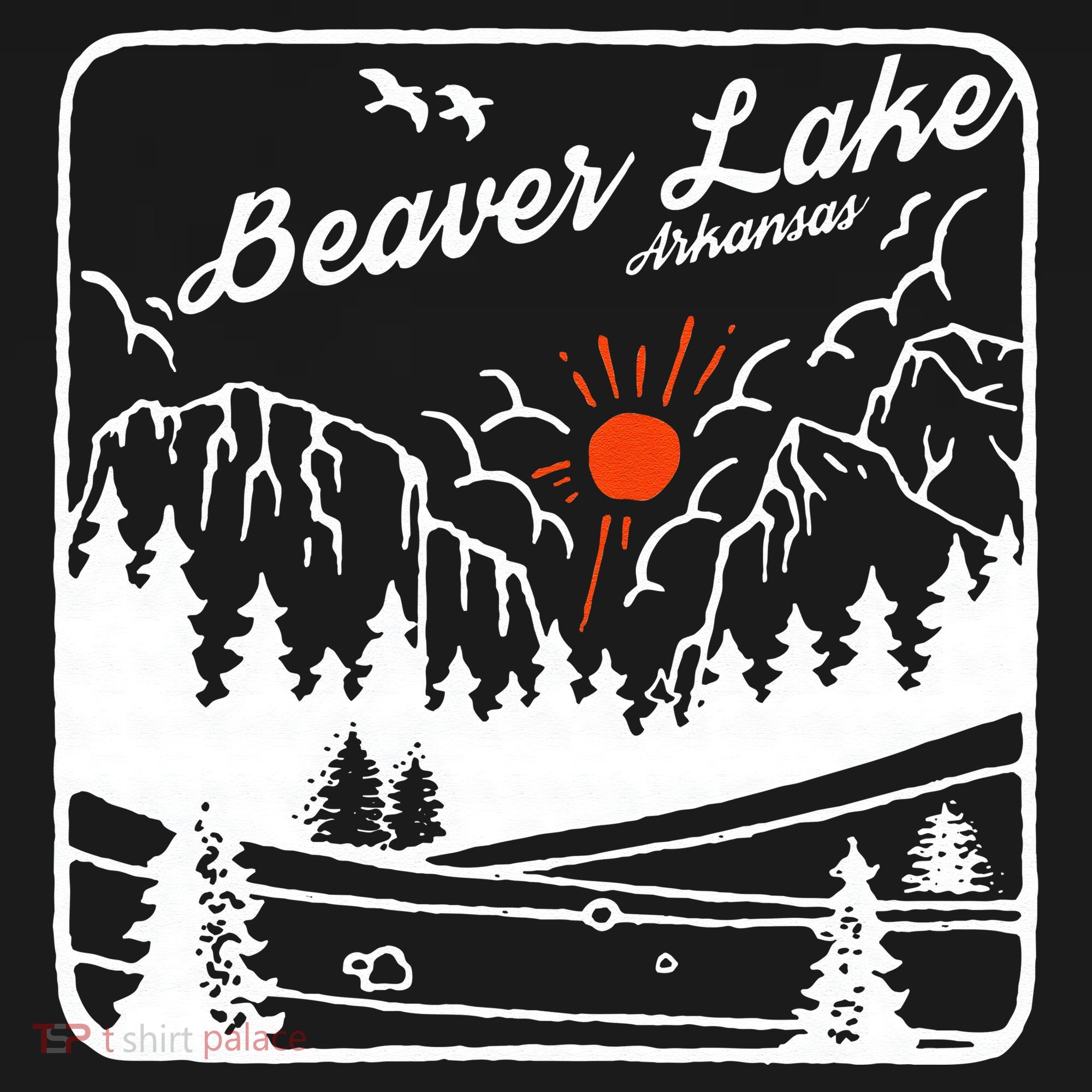 Beaver Lake Souvenir Fishing Vintage AR Map Gifts Arkansas T-Shirt
