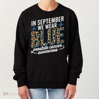 Boho Leopard September Wear Blue Prostate Cancer Awareness Women's Sweatshirt thumb 0