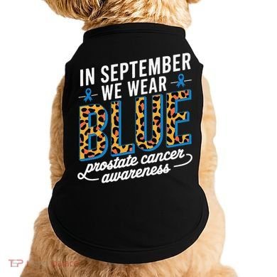 Boho Leopard September Wear Blue Prostate Cancer Awareness Doggie Tank