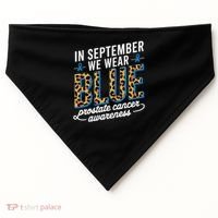 Boho Leopard September Wear Blue Prostate Cancer Awareness USA-Made Doggie Bandana thumb 0