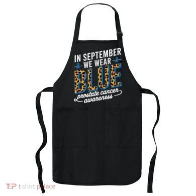 Boho Leopard September Wear Blue Prostate Cancer Awareness Apron