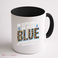 Boho Leopard September Wear Blue Prostate Cancer Awareness Coffee Mug thumb 1