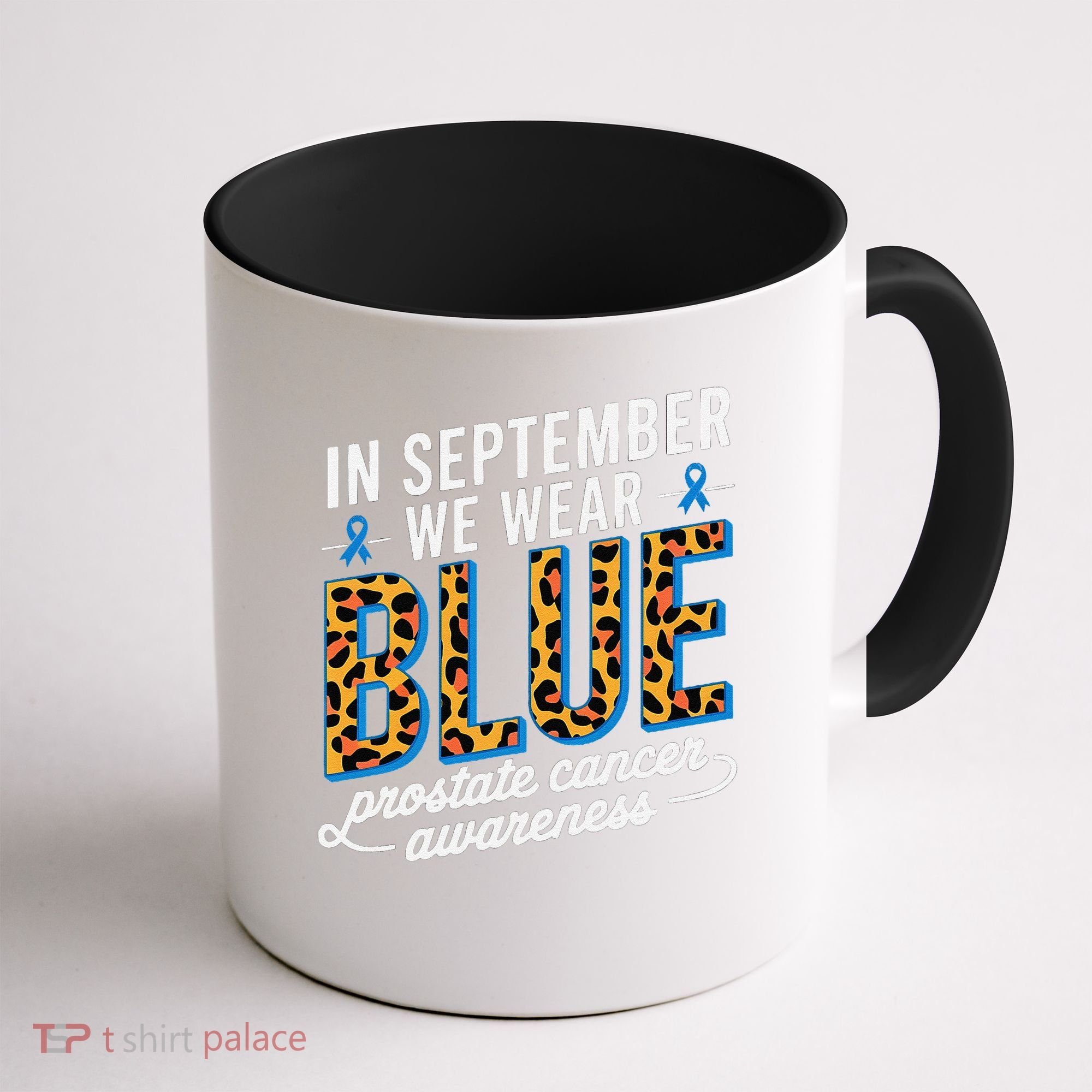 Boho Leopard September Wear Blue Prostate Cancer Awareness Coffee Mug