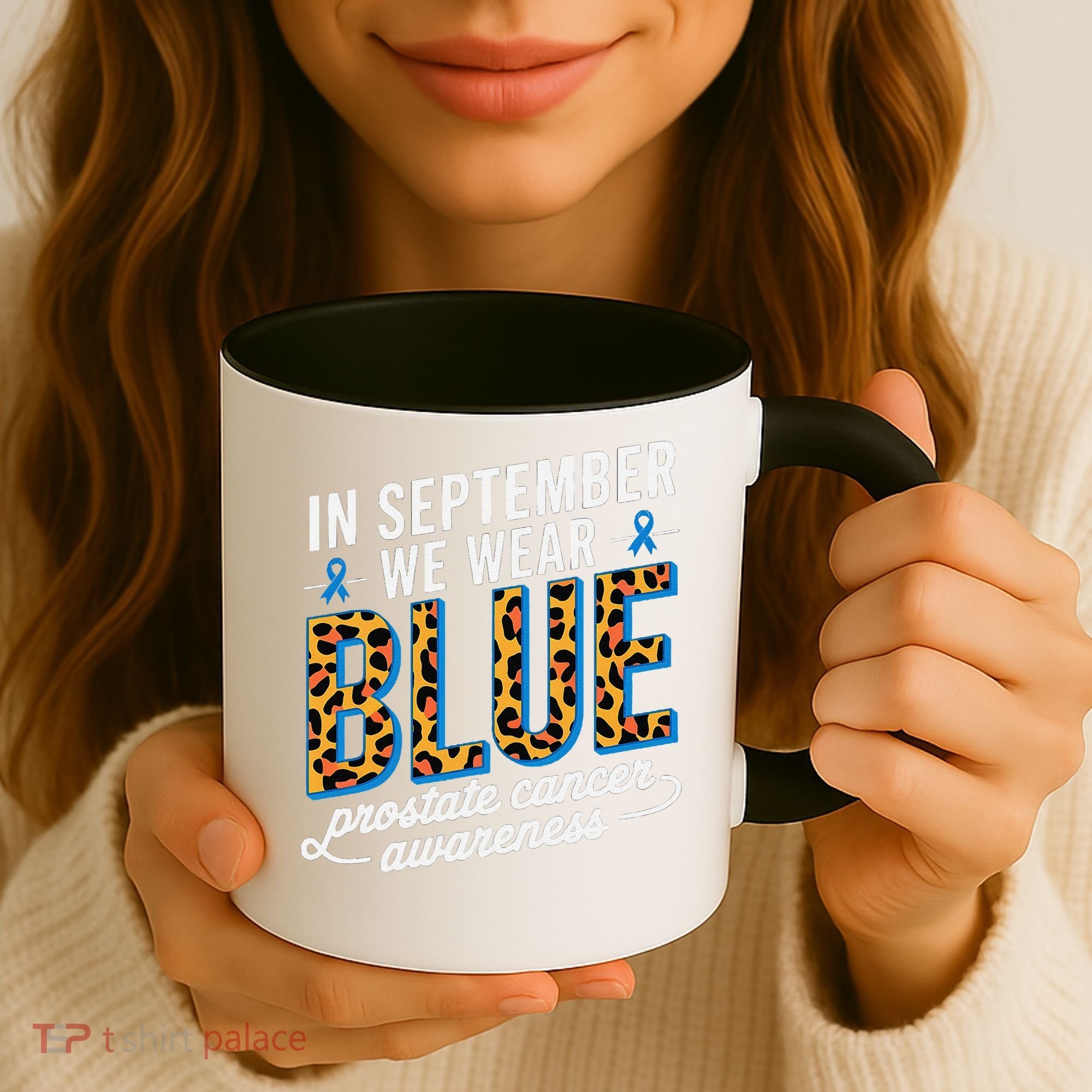 Boho Leopard September Wear Blue Prostate Cancer Awareness Coffee Mug