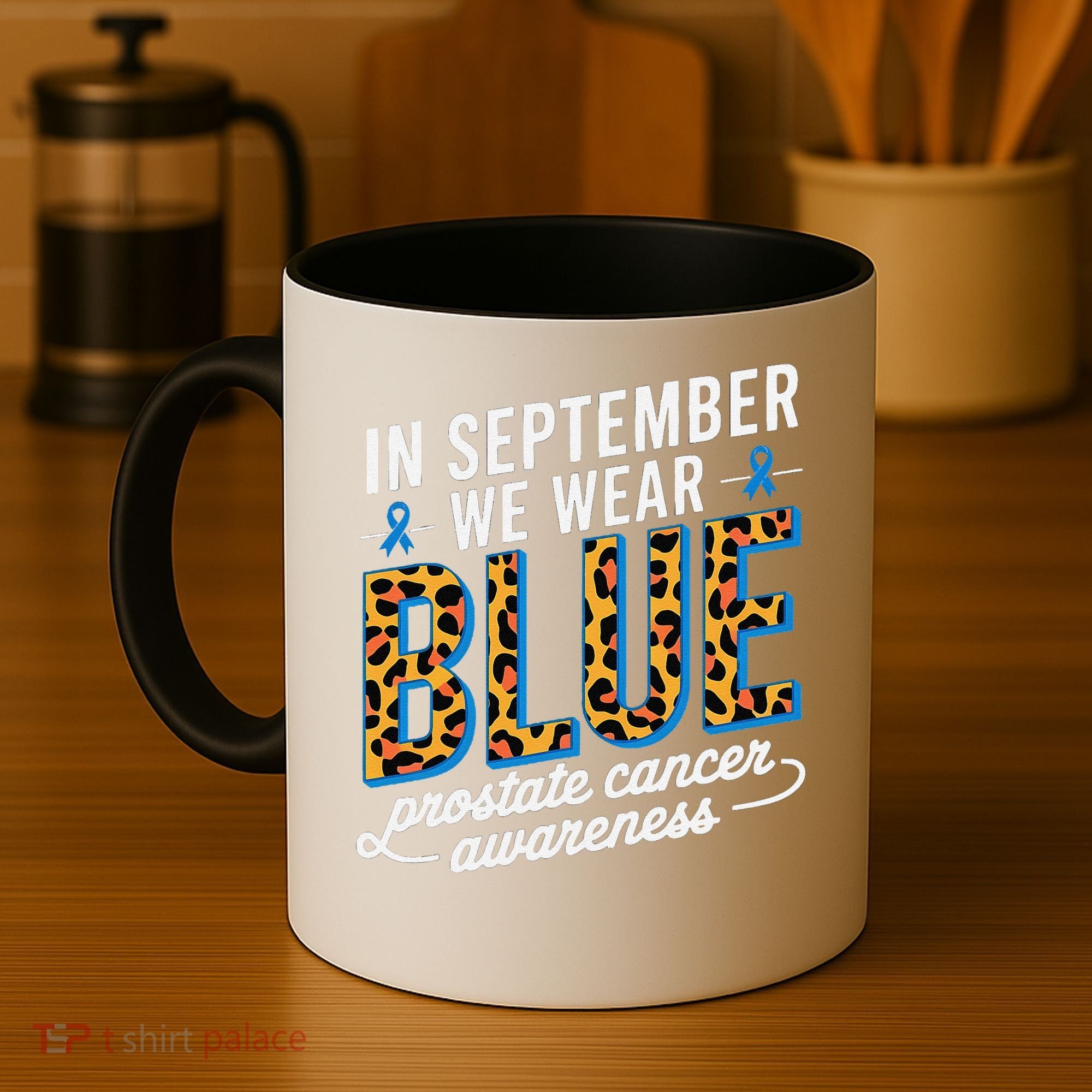 Boho Leopard September Wear Blue Prostate Cancer Awareness Coffee Mug