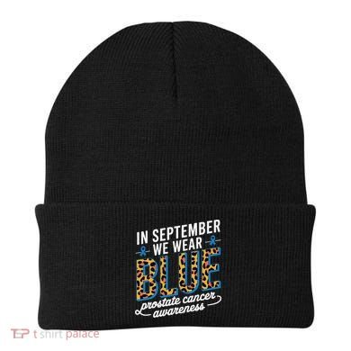 Boho Leopard September Wear Blue Prostate Cancer Awareness Beanie