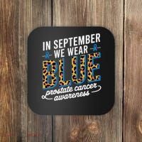Boho Leopard September Wear Blue Prostate Cancer Awareness Coaster thumb 0