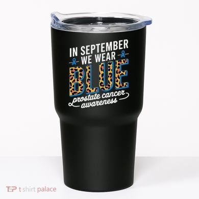 Boho Leopard September Wear Blue Prostate Cancer Awareness Tumbler