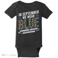 Boho Leopard September Wear Blue Prostate Cancer Awareness Baby Bodysuit thumb 0