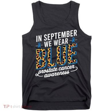 Boho Leopard September Wear Blue Prostate Cancer Awareness Tank Top