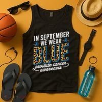 Boho Leopard September Wear Blue Prostate Cancer Awareness Tank Top thumb 4