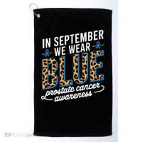 Boho Leopard September Wear Blue Prostate Cancer Awareness Golf Towel thumb 0