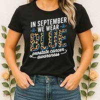 Boho Leopard September Wear Blue Prostate Cancer Awareness Women's T-Shirt thumb 2