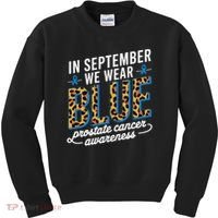 Boho Leopard September Wear Blue Prostate Cancer Awareness Kids Sweatshirt thumb 0