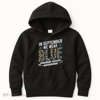 Boho Leopard September Wear Blue Prostate Cancer Awareness Kids Hoodie thumb 0