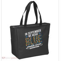 Boho Leopard September Wear Blue Prostate Cancer Awareness Tote Bag thumb 2