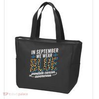Boho Leopard September Wear Blue Prostate Cancer Awareness Tote Bag thumb 3