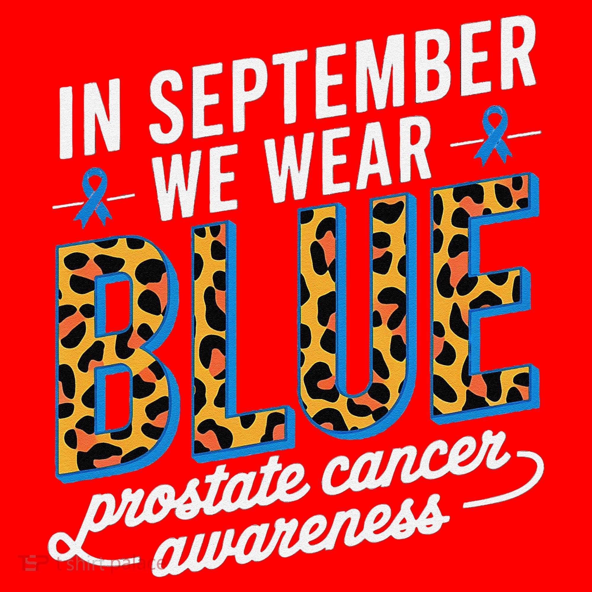 Boho Leopard September Wear Blue Prostate Cancer Awareness Santa Hat