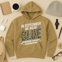 Boho Leopard September Wear Blue Prostate Cancer Awareness Hoodie thumb 3