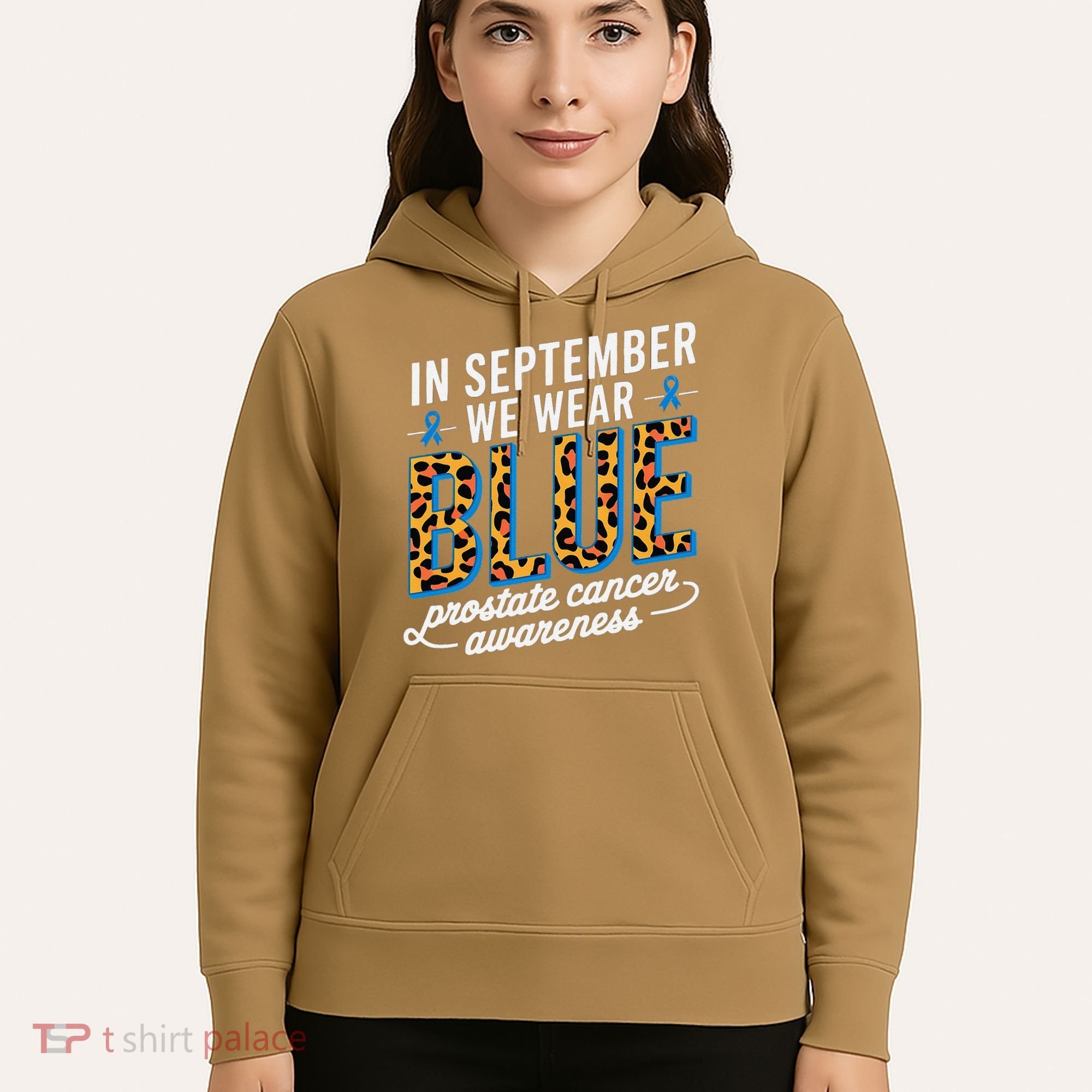 Boho Leopard September Wear Blue Prostate Cancer Awareness Hoodie