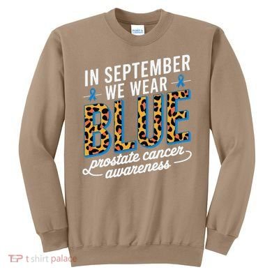 Boho Leopard September Wear Blue Prostate Cancer Awareness Sweatshirt