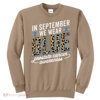 Boho Leopard September Wear Blue Prostate Cancer Awareness Sweatshirt thumb 0