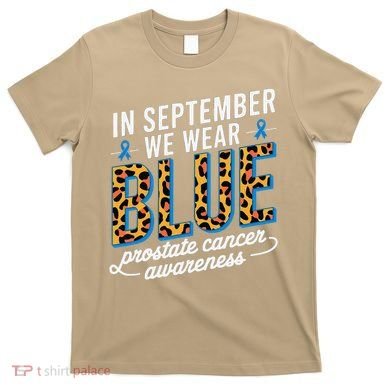 Boho Leopard September Wear Blue Prostate Cancer Awareness T-Shirt