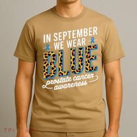 Boho Leopard September Wear Blue Prostate Cancer Awareness T-Shirt thumb 3