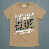 Boho Leopard September Wear Blue Prostate Cancer Awareness T-Shirt thumb 5