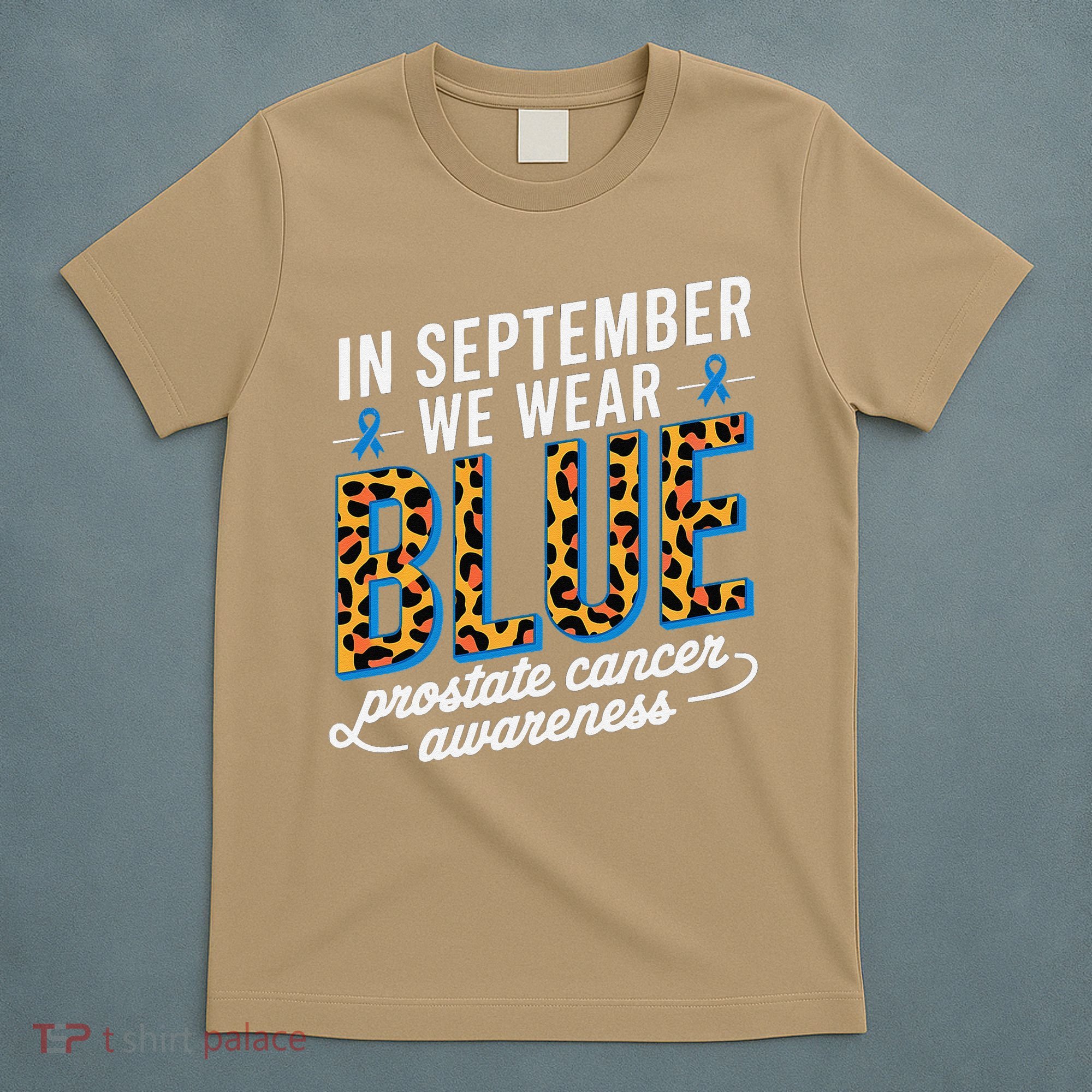 Boho Leopard September Wear Blue Prostate Cancer Awareness T-Shirt