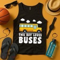 Bus Lover School Bus Funny Tank Top thumb 4