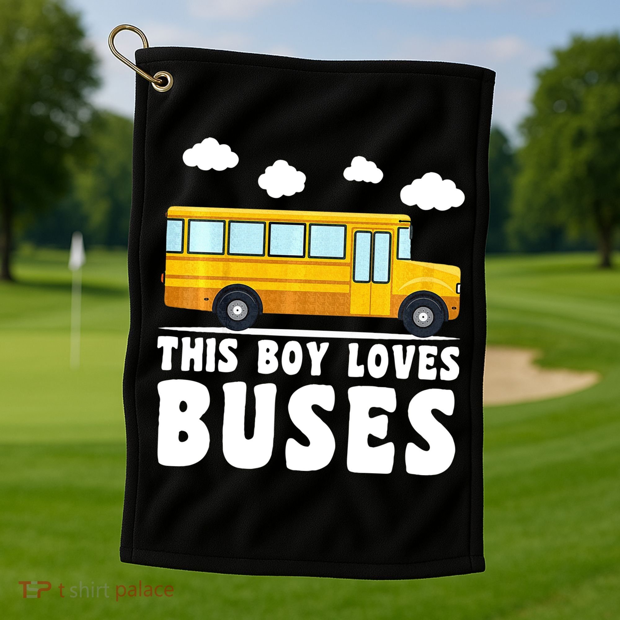 Bus Lover School Bus Funny Golf Towel