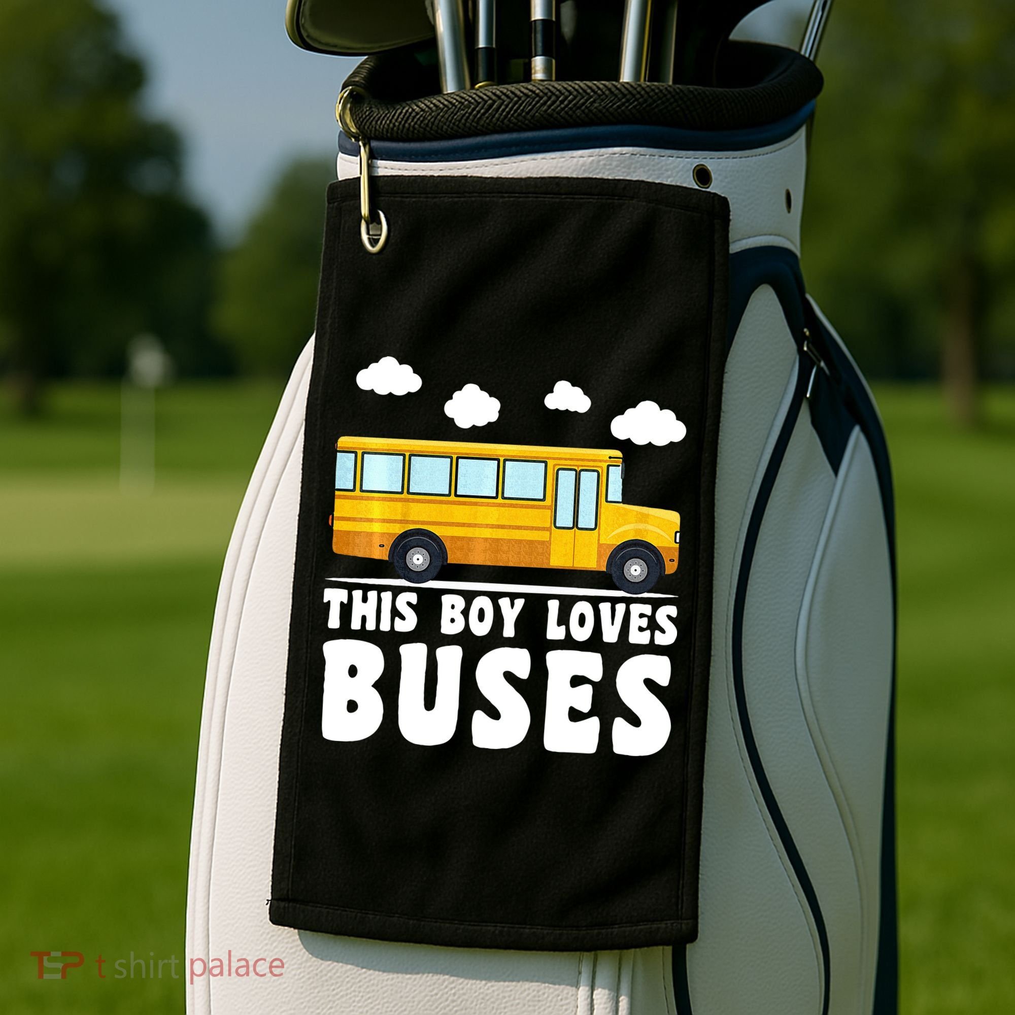 Bus Lover School Bus Funny Golf Towel