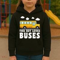 Bus Lover School Bus Funny Kids Hoodie thumb 3
