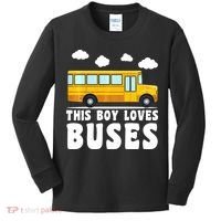 Bus Lover School Bus Funny Kids Long Sleeve Shirt thumb 0