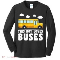 Bus Lover School Bus Funny Kids Long Sleeve Shirt thumb 0