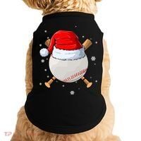 Baseball Lover Santa Christmas Holiday Doggie Tank thumb 0