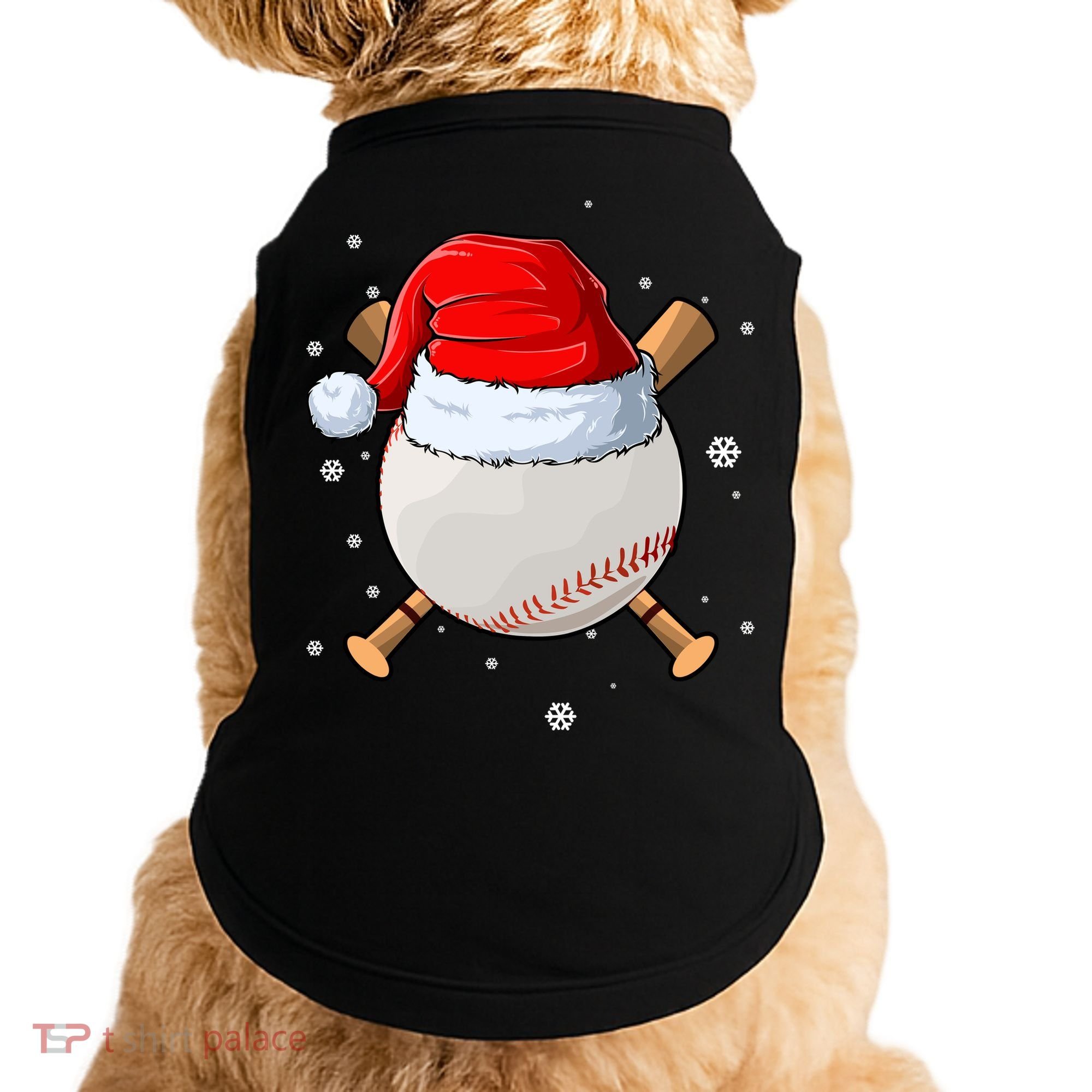 Baseball Lover Santa Christmas Holiday Doggie Tank