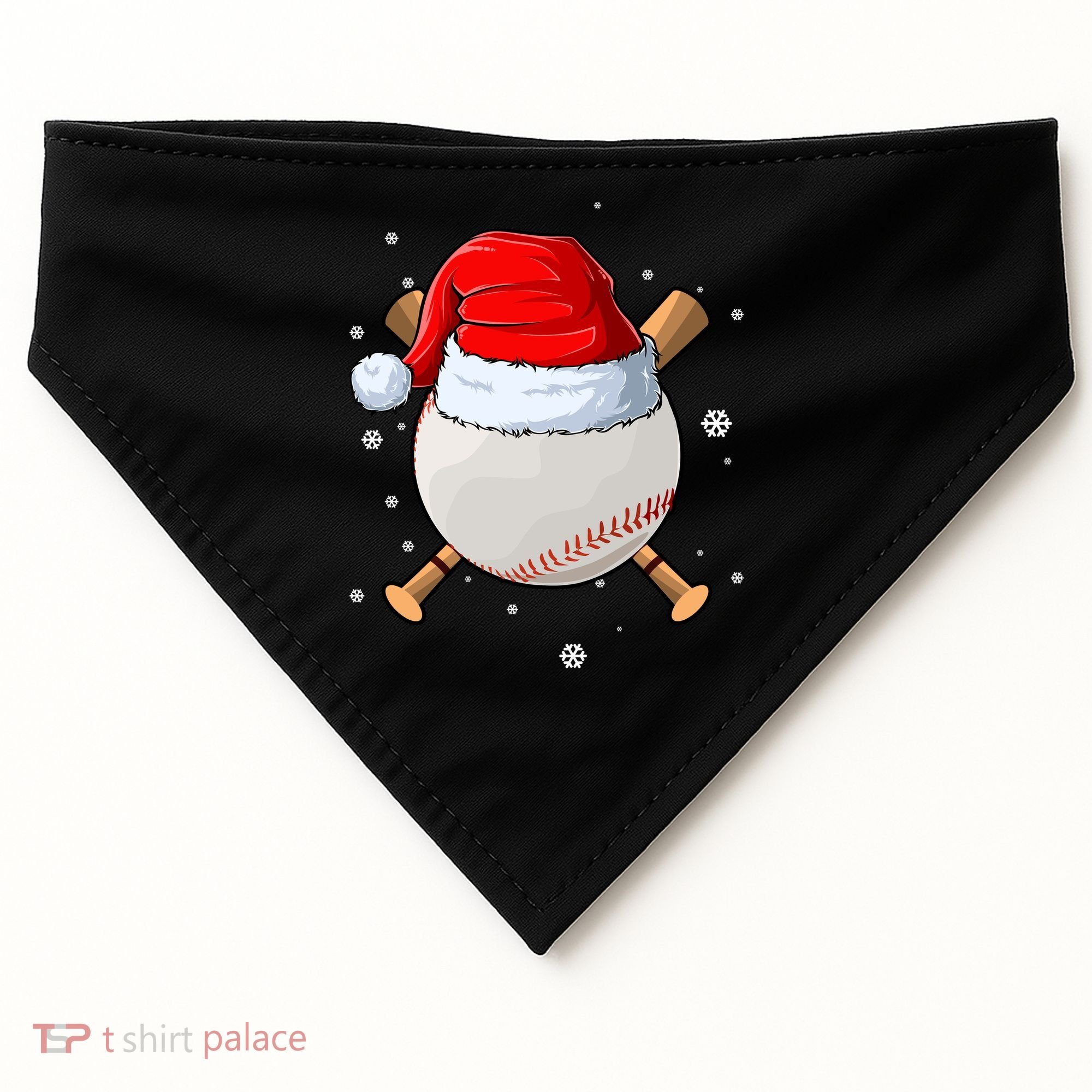 Baseball Lover Santa Christmas Holiday USA-Made Doggie Bandana