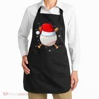 Baseball Lover Santa Christmas Holiday Apron thumb 2