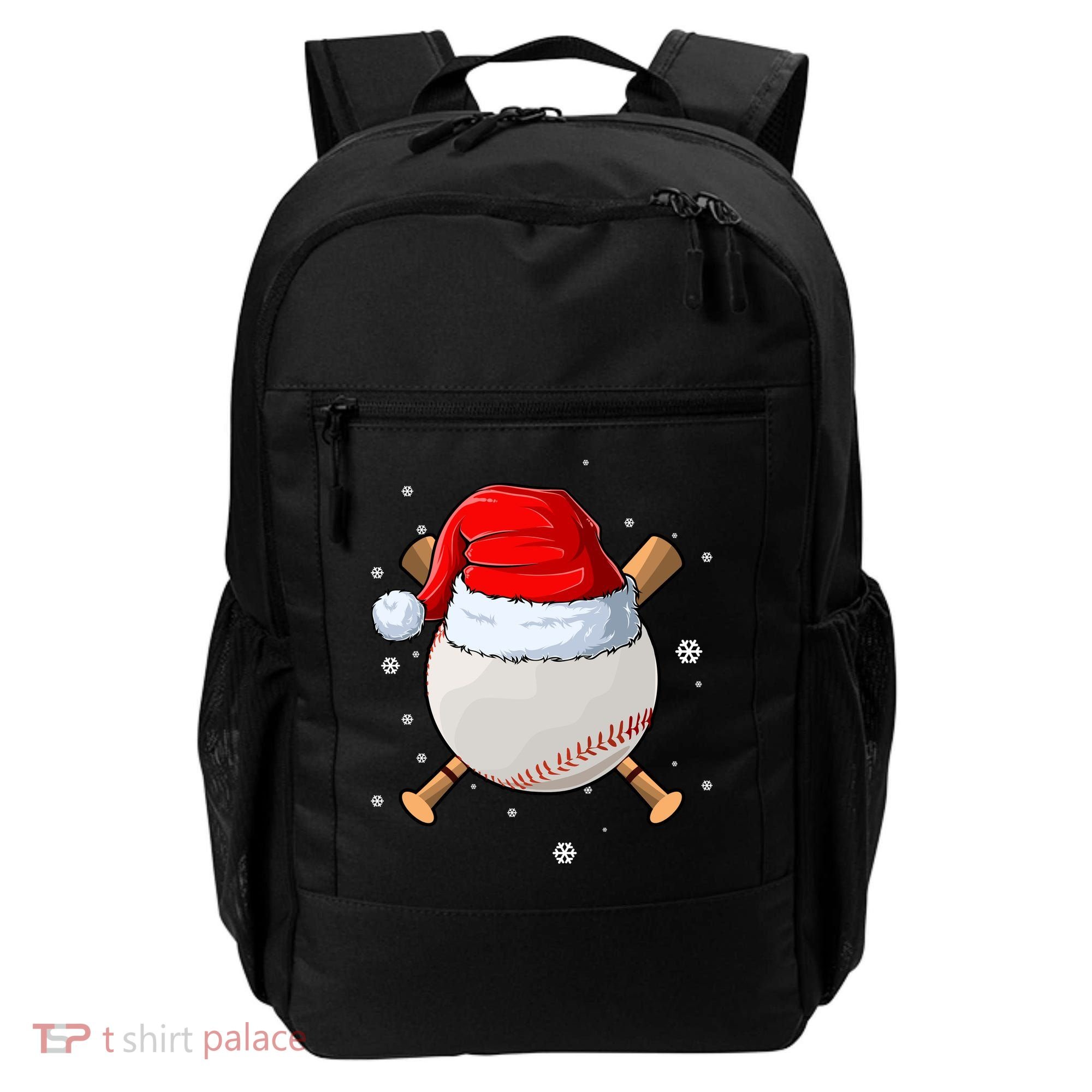 Baseball Lover Santa Christmas Holiday Backpack
